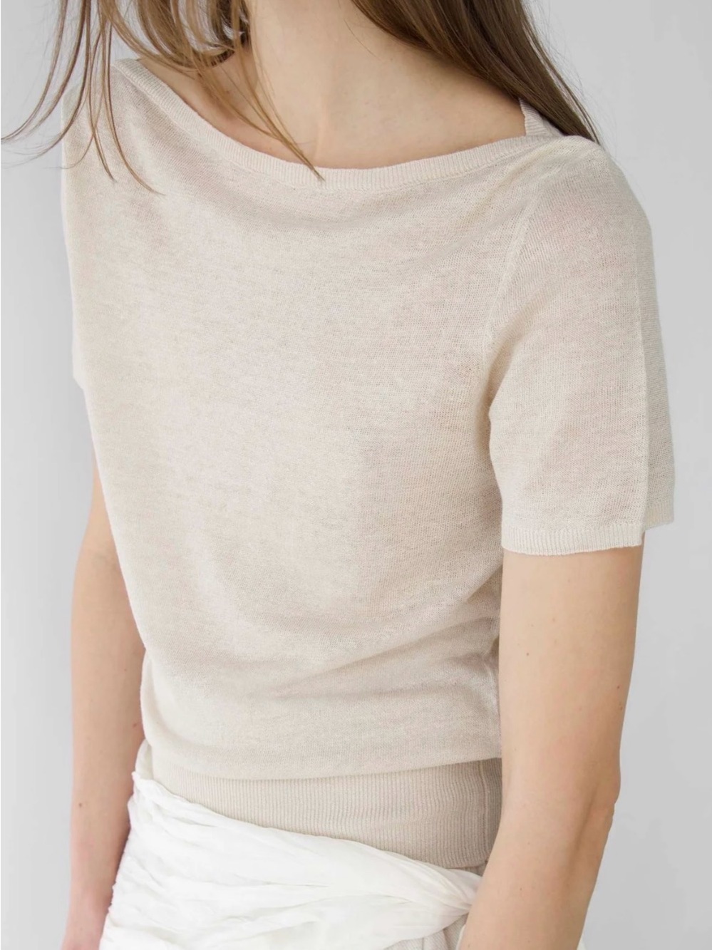 Brand new OAK & FORT LINEN BLEND SHORT SLEEVE SWEATER